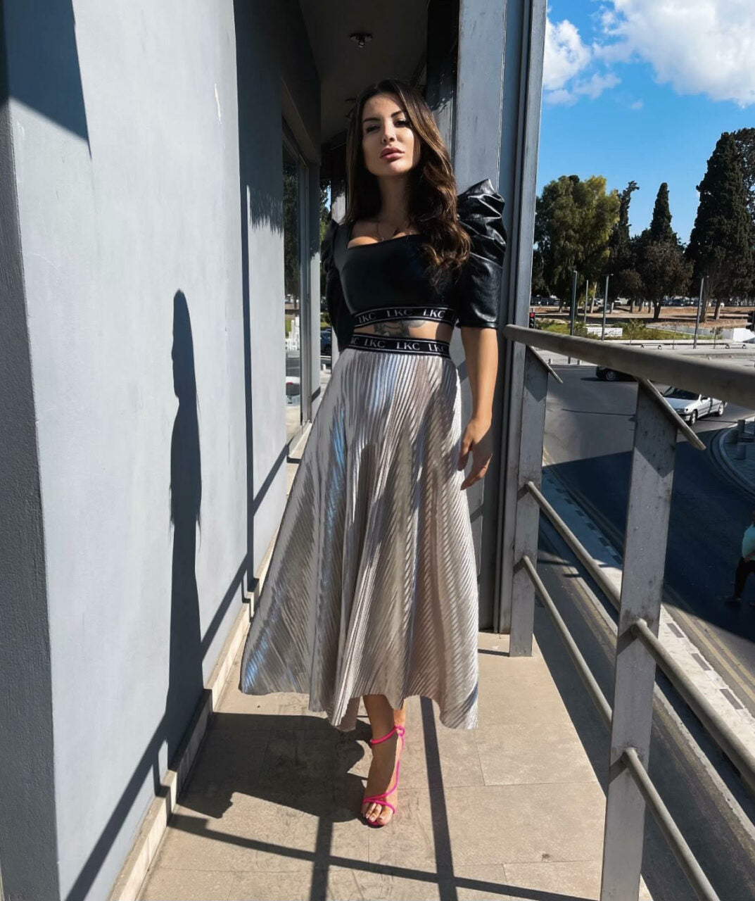 PLEATED MIDI SKIRT