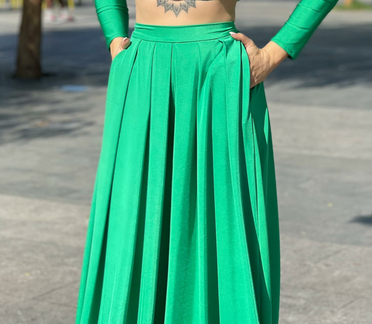 PLEATED HIGH WAISTED PANTS