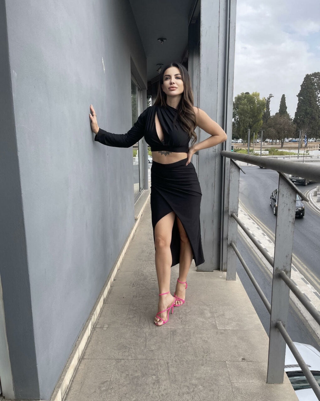 MIDI RUSHED SKIRT