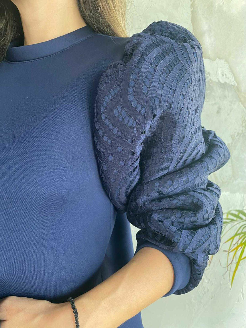 SWEATSHIRT WIHT PUFFY LACE SLEEVES LKCasual 32